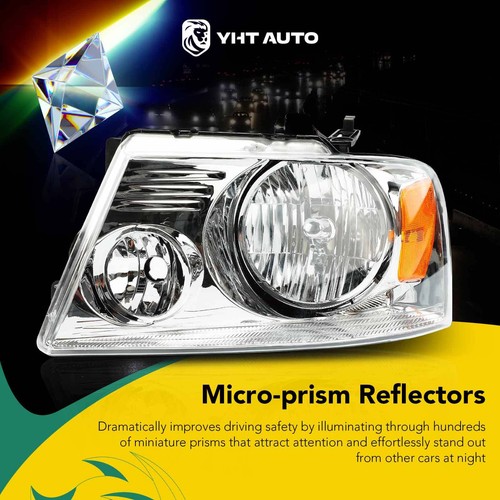 Front Left & Right Clear Headlight Head Lamp Assly for Ford F-150 04-08 Lincoln - Picture 6 of 11