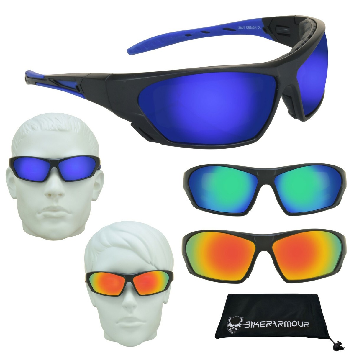 Motorcycle Padded Sunglasses Blocks Wind Removable Foam Ski