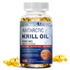 Antarctic Krill Oil - Omega-3 EPA, DHA, Astaxanthin, Anti Aging, Memory Support