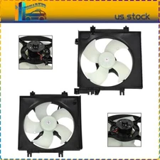 A/C Radiator Condenser Cooling Fan 2PCS Assembly For 2008-2011 Subaru Impreza