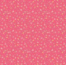 Finding Wonder Blossoms Pink Tiny  Floral Fabric Poppie Cotton by Half Yard