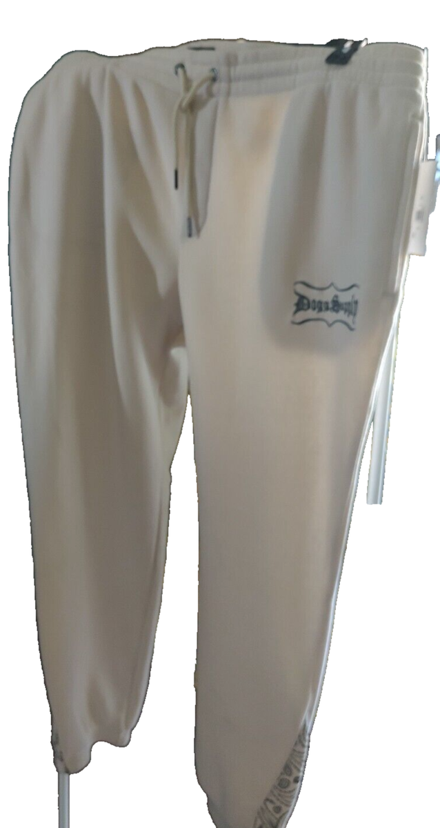 3XL Men's Snoop Dog Paisley Fleece Jogging Pants Natural