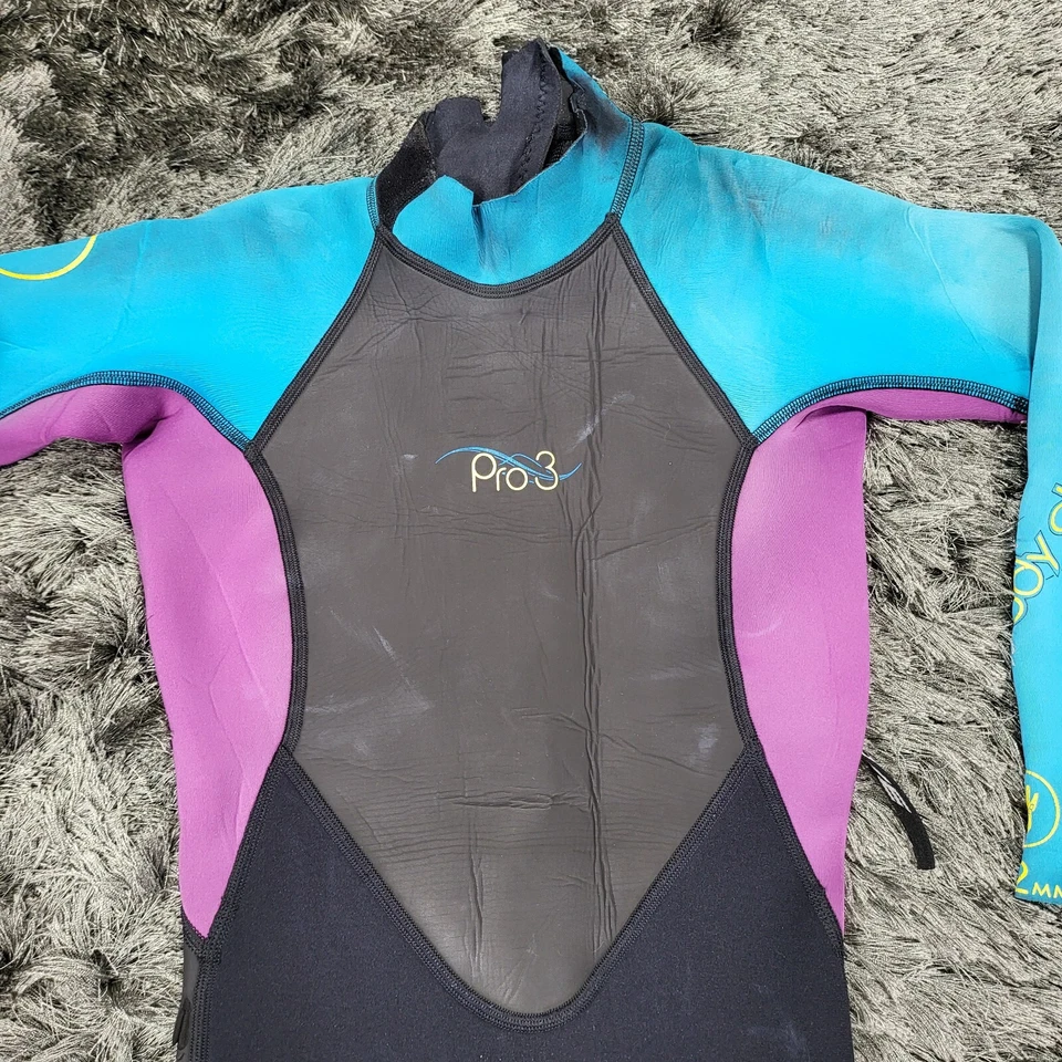 Body Glove Pro 3 Wetsuit Women's 5/6 3-2 MM Black Blue Nylon Padded Surfing Flaw - Image 3 of 4