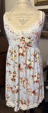 Vintage Floral Gown L/XL Adjustable Spaghetti Straps 80/90  s Look Light Short