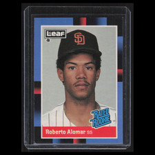 Roberto Alomar Rookie #34 1988 Leaf San Diego Padres Baseball Card MLB NM. rookie card picture