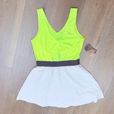 RBX Women’s Tennis Dress Size Large Performance Activewear  Neon Yellow