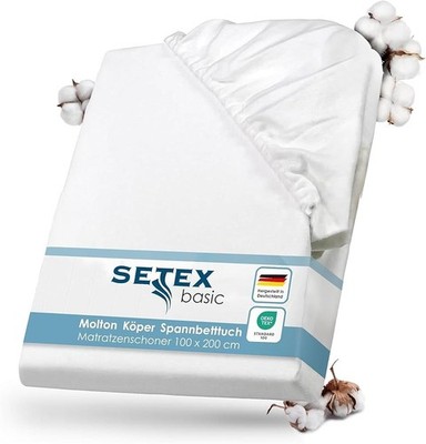 SETEX Molton Matratzenschutz 100 x 200 cm Matratzenschoner aus 100% Baumwolle