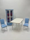 1998 Vintage Barbie So Real Now Dining Room Furniture Set Table Chairs Hutch