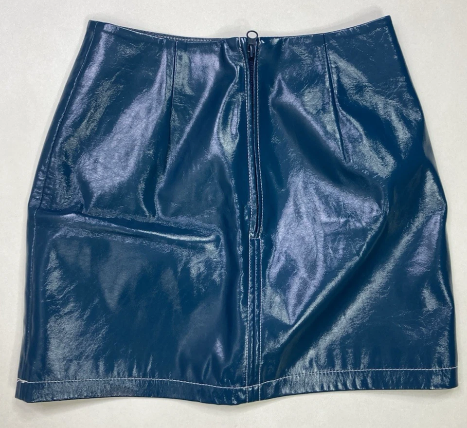 Minifalda Urban Outfitters de cuero sintético para mujer XS azul Foto 2 de 4