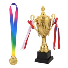 1 Set Award Trophies Medals Set - 11.4" Championship Trophy Cup - Metal Medals