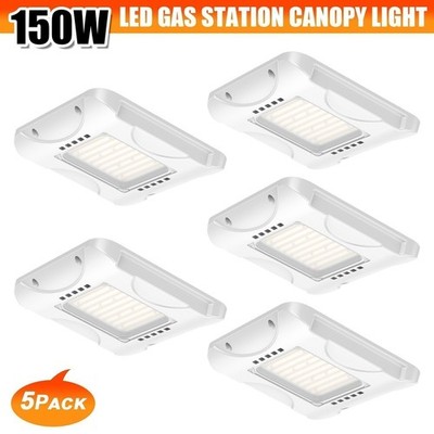 5Pack LED Canopy Gas Station Light 150W Adjustable 4500K/5000K/5700K 21000 Lumen