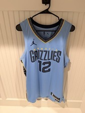 Jordan Memphis Grizzlies #12 Ja Morant Light Blue Basketball Jersey