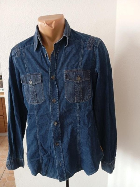 Men Emporio Armani Shirt Navy Denim 38 / M / 46
