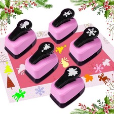 5 PCS Christmas Hole Punch Set 1 Inch Paper Craft Lever Action Scrapbook
