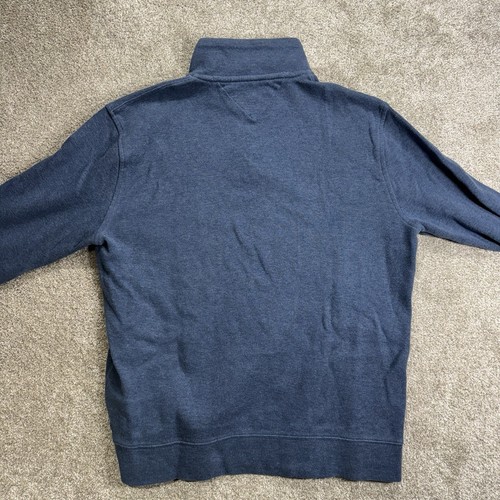 Tommy Hilfiger Men’s Large Navy Blue Long Sleeve 1/4 Zip Mock Neck Sweater NEW - Picture 5 of 12