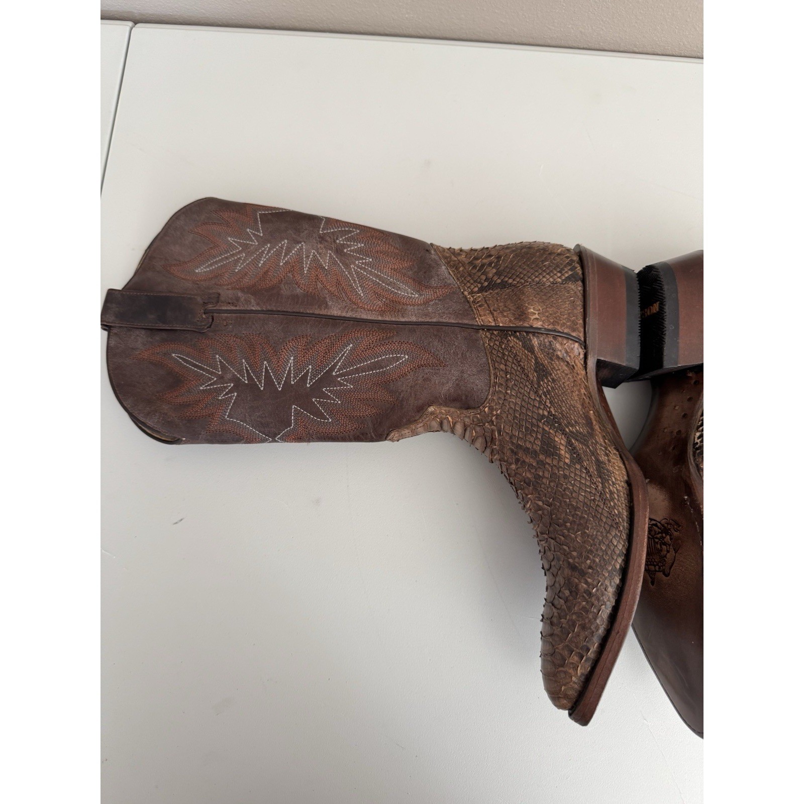 Stetson Dynamite Python Cowboy Boots Round Toe Ha… - image 6