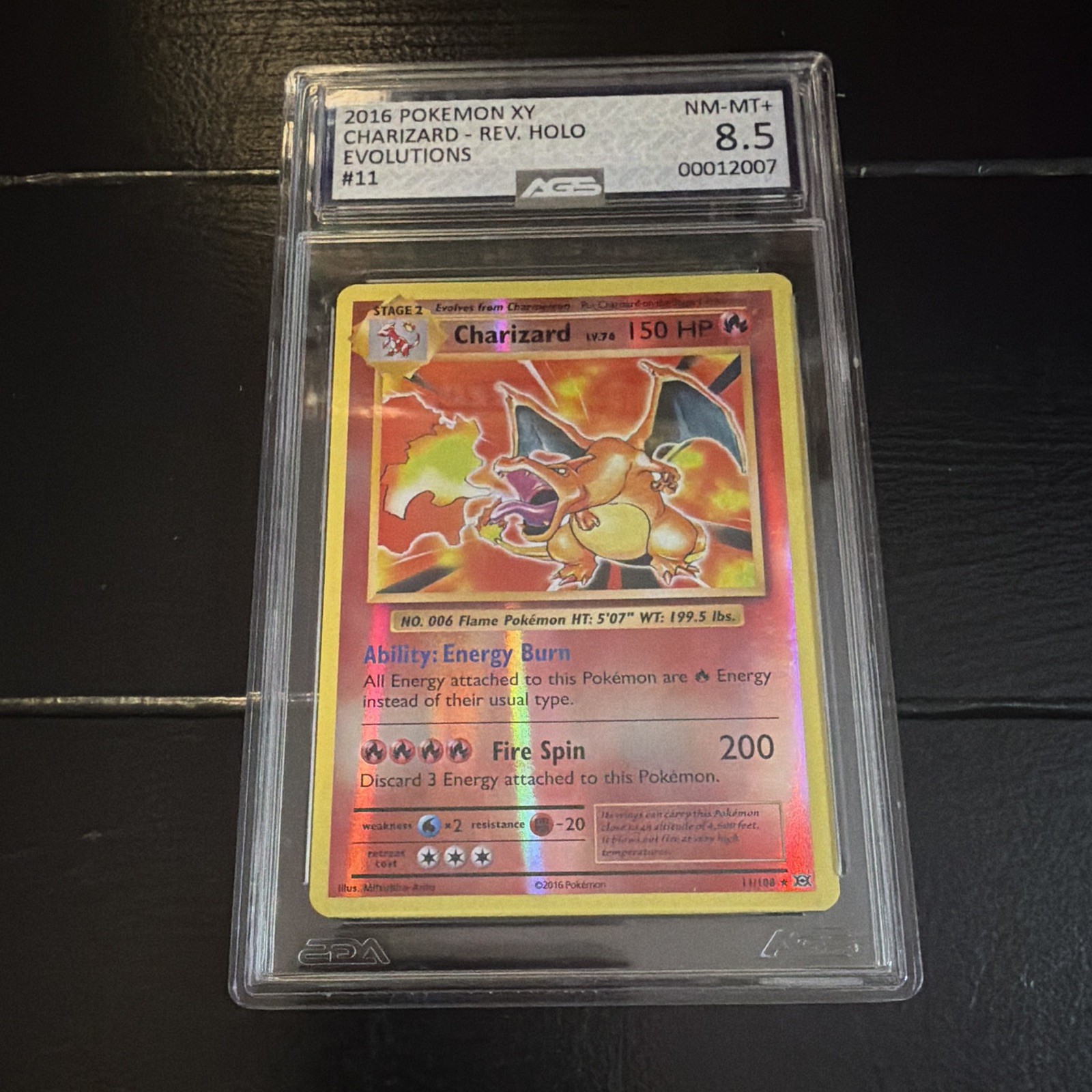 Pokemon Evolutions Charizard Reverse Holo 11/108 AGS 8.5 English