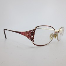 Sophia Loren Beau Rivage 48 Zyloware Red Gold Rhinestone Eyeglasses 53-17-135