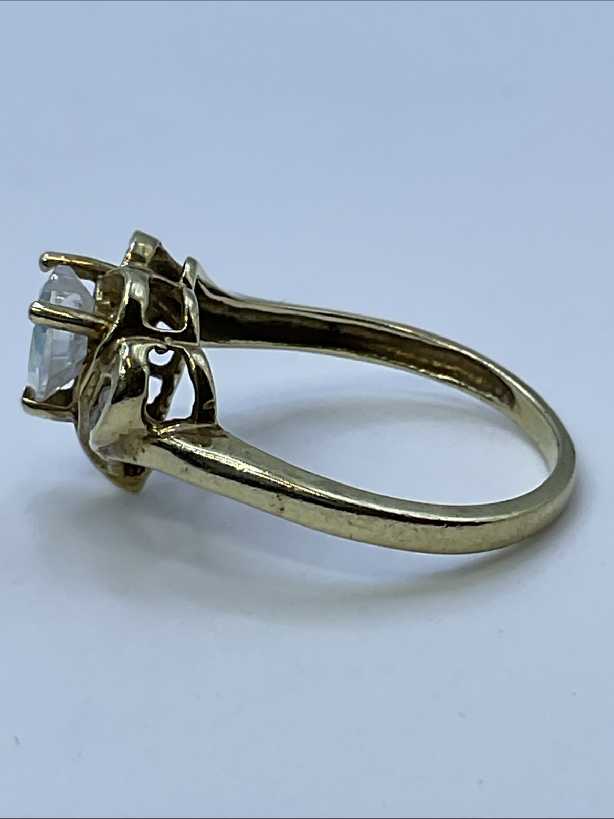 VINTAGE HANDMADE Solid 10K Yellow Ring Mystic CZ … - image 17