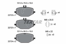 TEXTAR Bremsbelagsatz Scheibenbremse Q+ 2272301 f&uuml;r MERCEDES KLASSE W463 GLS GLE