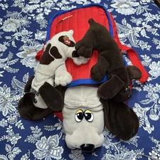 Lot Vintage Tonka 1985 Pound Puppy 18” Carrying case Puppies #87