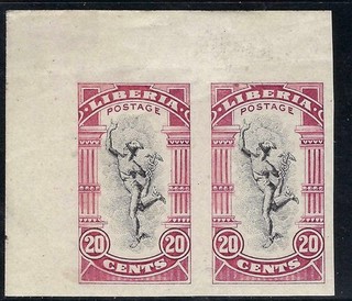 Liberia # 168 Mint Imperf Corner Margin PROOF Pair 1918 Issue