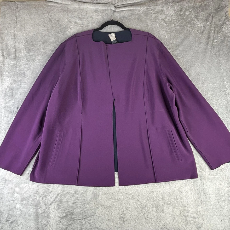 Jaqueta Chico's Feminina 4 20/22 Roxa Viajantes Frente Aberta Blazer Forrado Elástico - Imagem 2 de 4