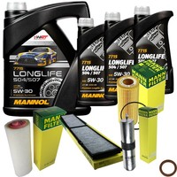 Mann Inspektionspaket 8L Mannol Longlife 504/507 5W-30 FüR BMW E91 325D E90 E93
