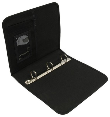 RoadPro LB 004BK 3 Ring Zippered Log Book Binder Black Organizer with Pockets