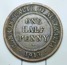 1913 Australian One Half Penny
