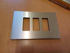 STOCK 7 PZ PLACCA VIMAR 3 M 8000 ART. 08637 ALLUMINIO ANODIZZATO A SCATTO, ORO