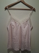 Secret Treasures Wmns L Light Pink Lace Trim Spaghetti Strap Camisole Lingerie