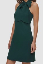 Vince Camuto Women's Green Bow-Neck Halter Shift Dress Size 4 New with tags