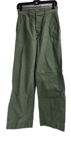 Vintage Women's Pants 28 Vietnam 1960s 70s OG-107 Sateen Military Cotton...