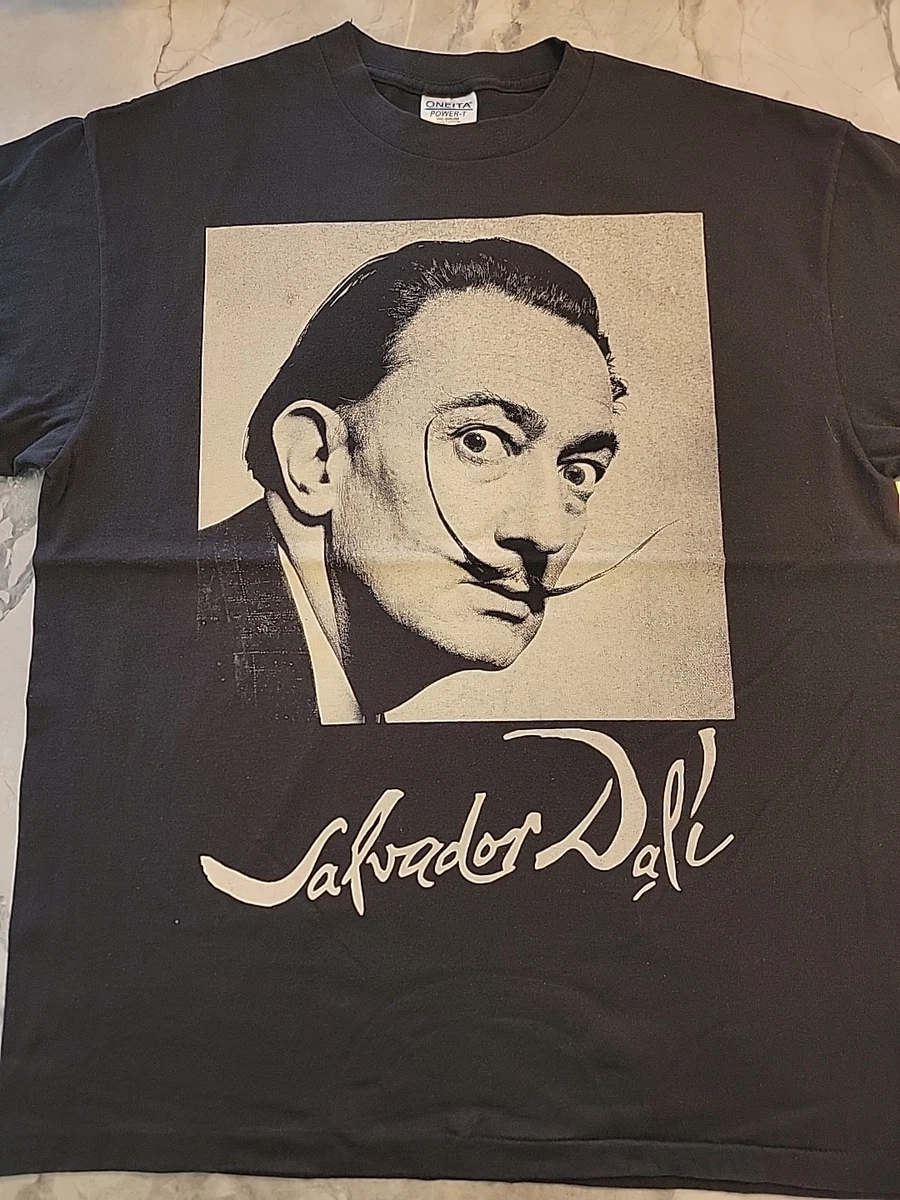 T-SHIRT  SALVATOR DALI' MUSTACHE  BIANCO THE HAPPINESS IS HAVE
