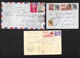 EGYPT 1950/60s 2xDIFF COVERS & PC ICLUDING AIR MAIL AS IN PICTURES.