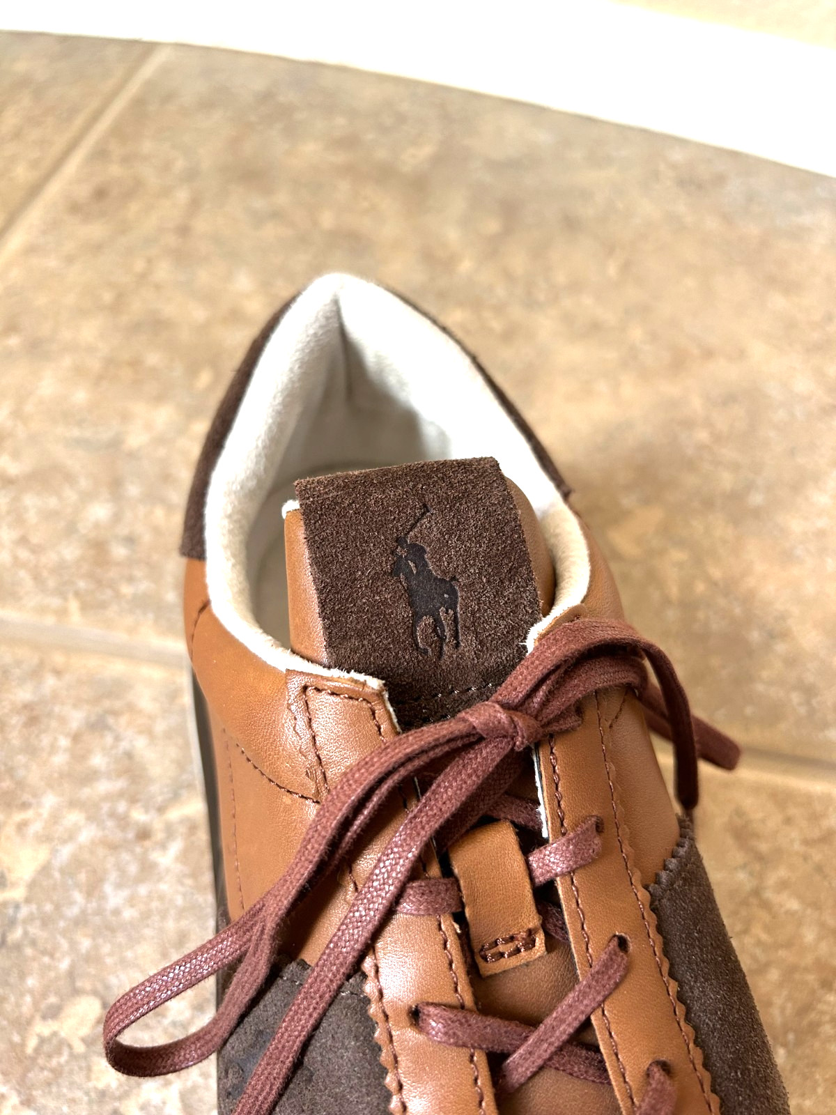 Polo Ralph Lauren Train 89 Low Top Leather Sneakers Men's 12 Clay Tan Brown NEW thumbnail 6