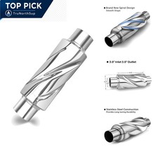 Glasspack 3 Inch Muffler Exhaust Pipe Universal Resonator Dual Loud Tip Stain... Glasspack 3 Inch Muffler Exhaust Pipe Universal Resonator Dual Loud Tip Stain...