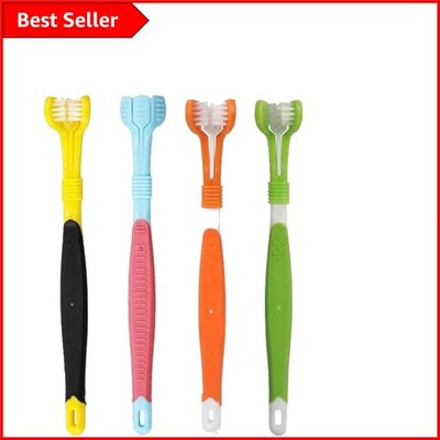 4-teiliges 3-seitiges Zahnbürsten-Set für Autismus: weiche Borsten & ergonomischer Griff