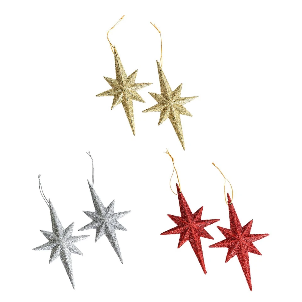 Lot de 2 Pendentifs étoiles Pailletées pour Noël, Décorations de Sapin à - Photo 1/1