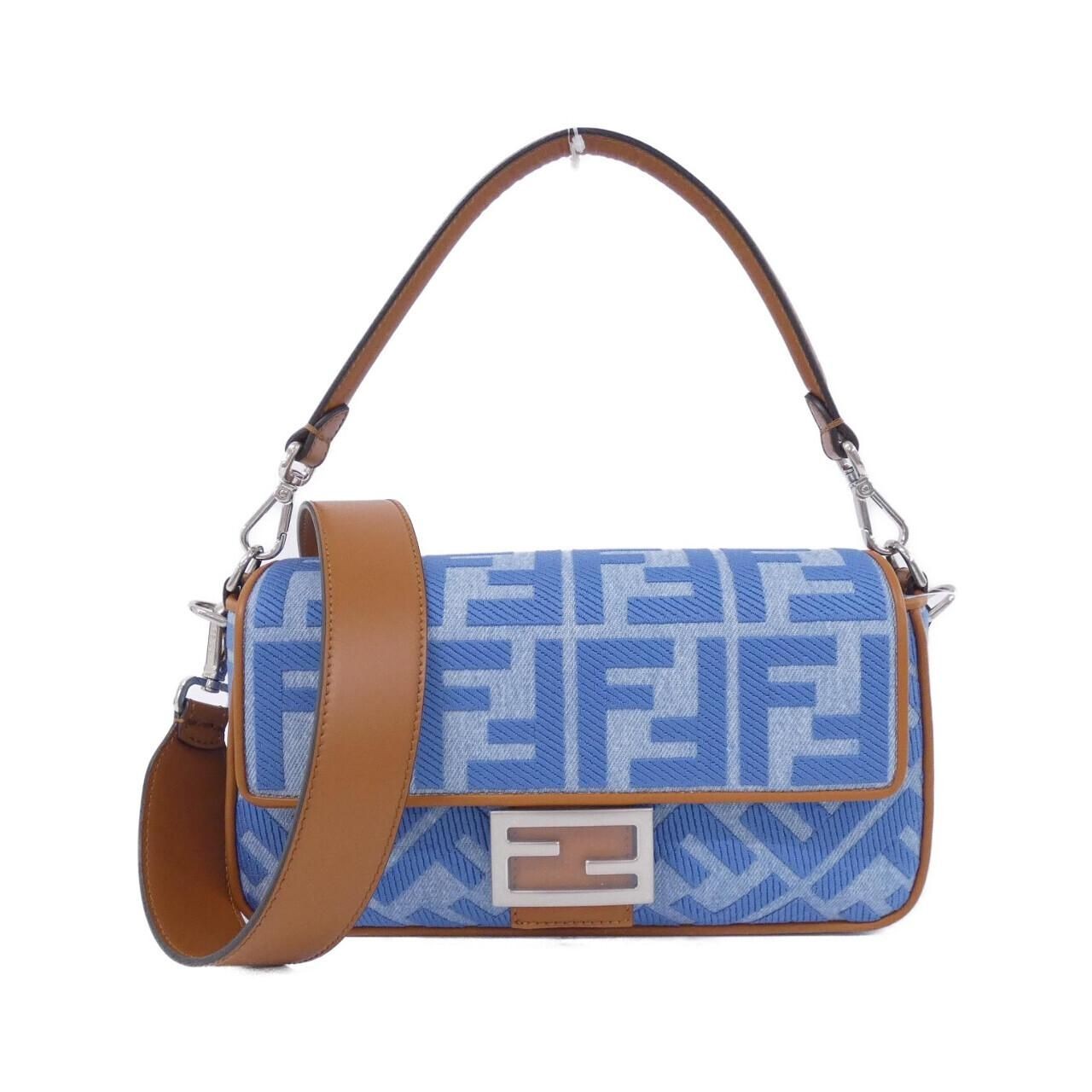 FENDI Baguette Shoulder Bag in Brown Leather with FF Logo