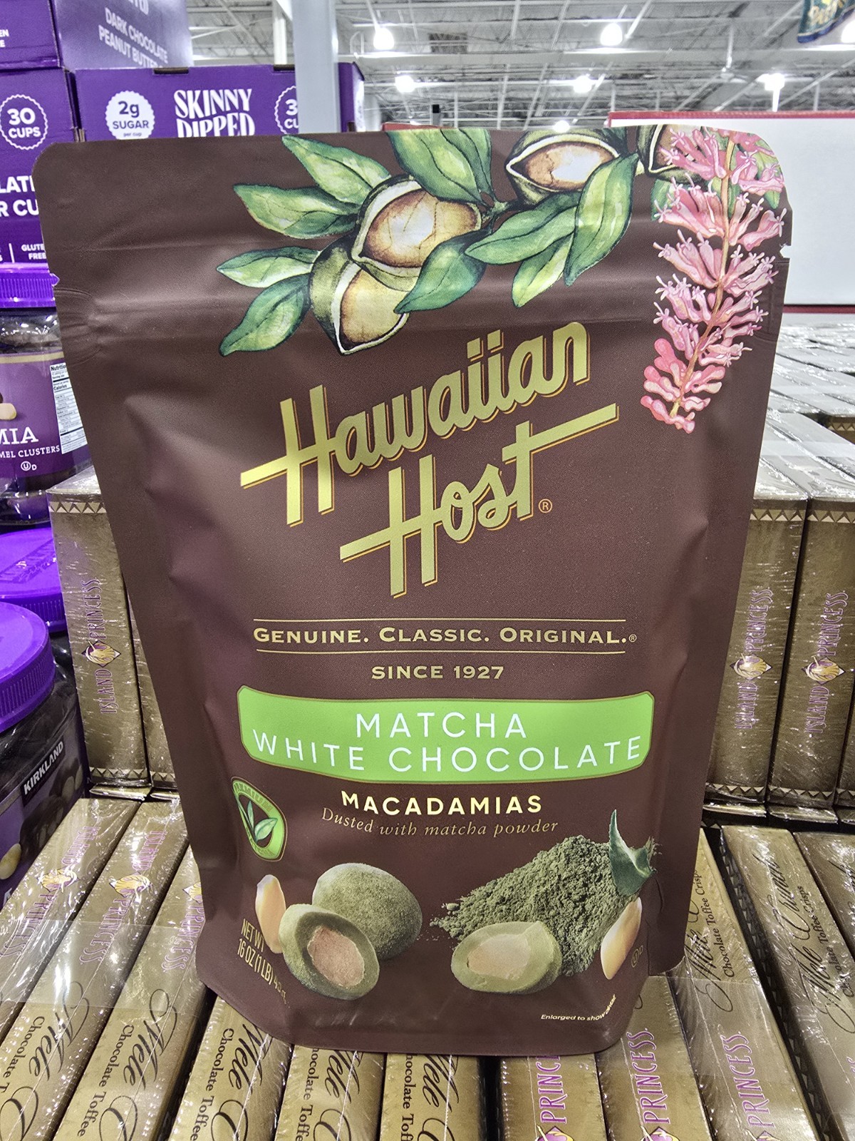 Hawaii Host Exclusive Matcha White Chocolate Macadamia Nut Treat Snack 16 Oz Bag