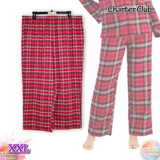 NWT Charter Club Womens XXL Cotton Flannel Pajama Pants Only Plaid 100189803