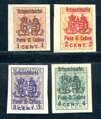 ÖSTERREICH FELDPOST ITALIEN ZUSTELLMARKEN 1918 PIEVE DI CADORE I-IV SATZ(05315 - Bild 1 von 2