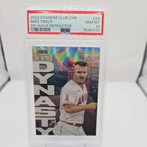 2022 Stadium Club Chrome Dynasty Wave Refractor Mike Trout PSA 10