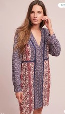 anthropologie akemi kin Madigan Boho Long Sleeve Dress Size Xs