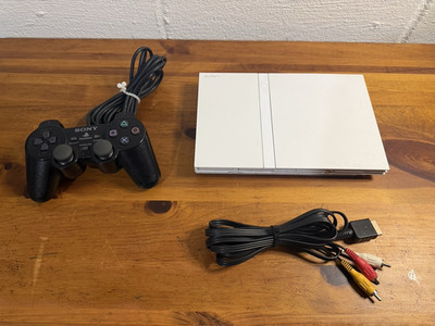 Sony PlayStation 2 Slim Ceramic White SCPH-79001 Console w/Controller Tested