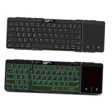 Foldable Bluetooth Keyboard with Trackpad, RGB Backlight, with touchpad