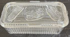 Vtg Federal Glass Refrigerator Dish 8.5” Clear Ribbed Vegetable Fridgie Lid