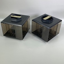Vintage Rotating Cassette Tape Holder Storage Plastic Stackable Retro 70s 80s